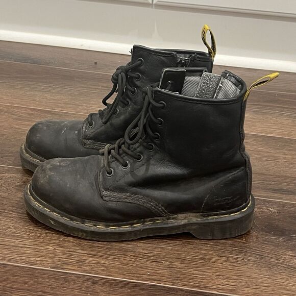 Dr. Martens Maple Zip Steel Toe Safety Shoe Slip Resistant Women's Size 7 Black - Picture 1 of 12